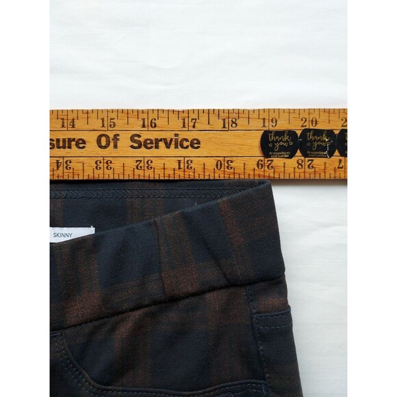 🆕‎ NINE WEST Womens Stretch Skinny Jeans Jeggings Pull On Plaid Black Brown XXL - Picture 8 of 13